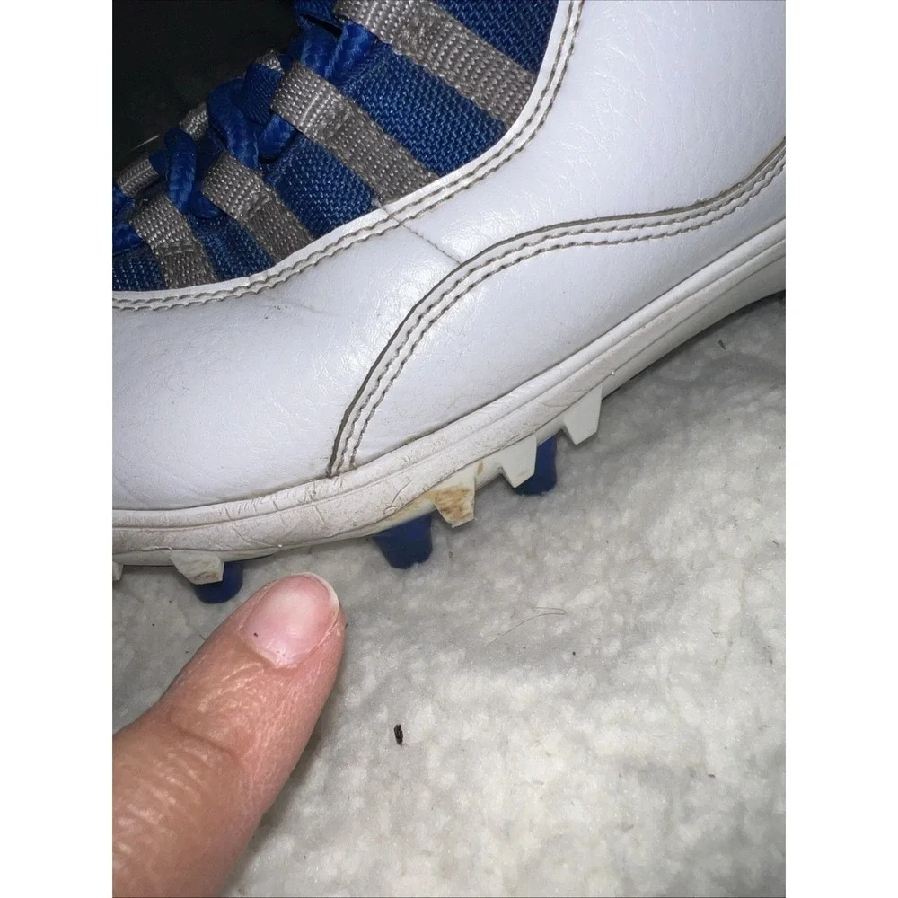 Nike Air Jordan‎ 10 TD Football Cleats Blue White Men's Size 9.5 US CQ2073-104